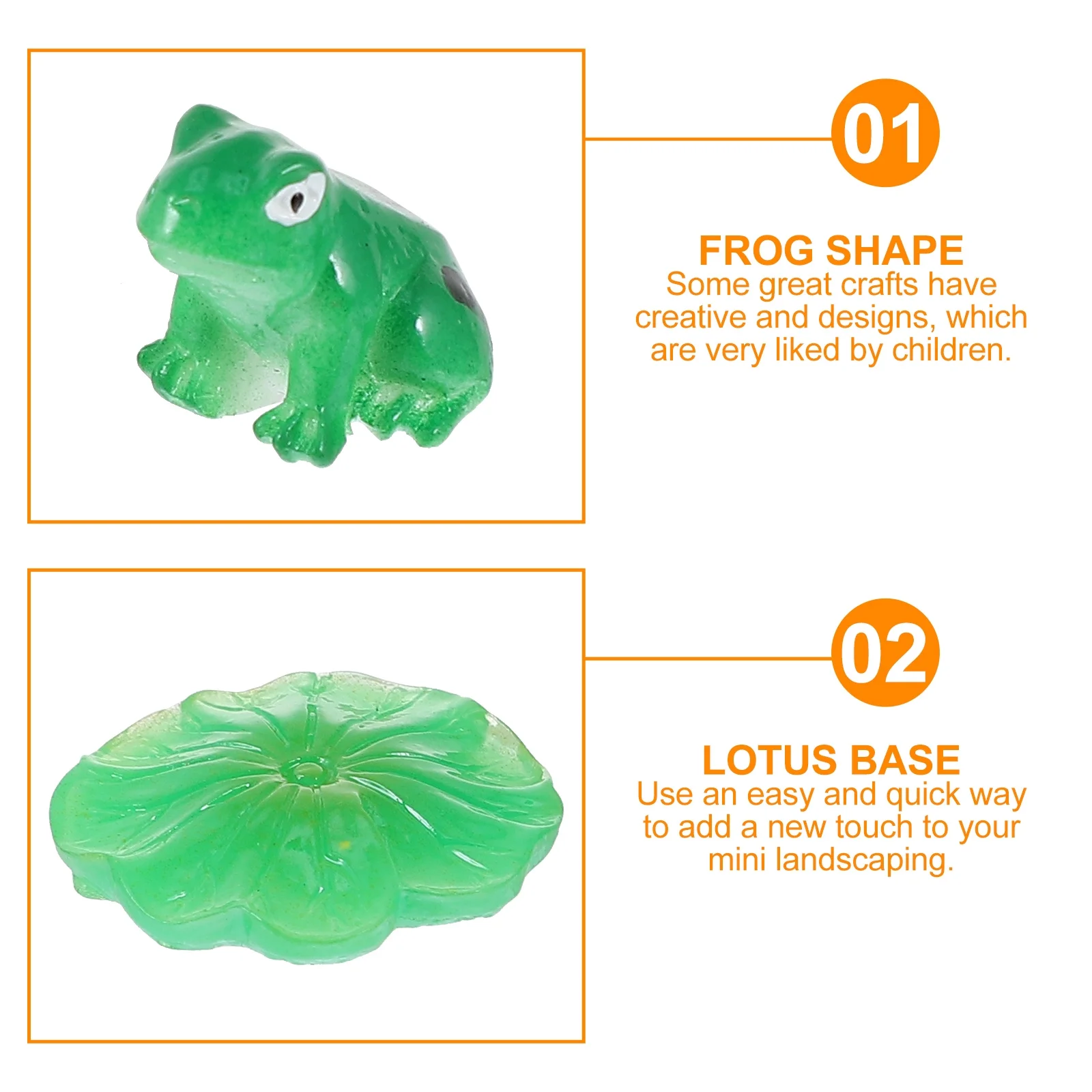 

20Pcs Miniature Frogs Lotus Leaf Resin Decor Mini Garden Micro Landscape Figurines Frogs Figurines Fish Tank Decoration