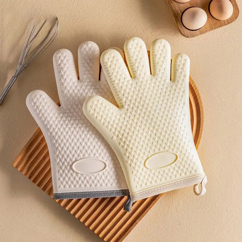 Silicone Insulated Gloves Plus Cotton High Quality Thermal Insulation Microwave High Temperature Oven Boiler Baking Kitchen Tool