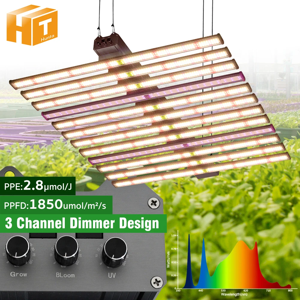 Full Spectrum LED Grow Light 1030W 1260W LM281B & Osram 3 Channel Dimmer Design Growth Lamp For Indoor Greenhouse Plant Seeding