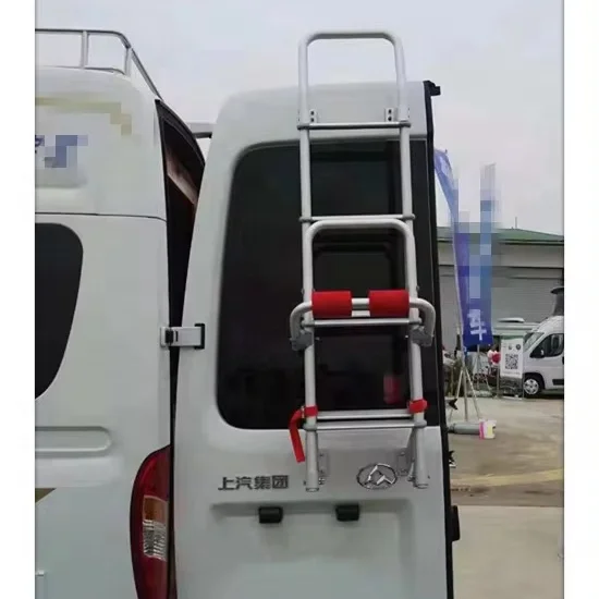 Easy-to-install Rear Folding RV Ladder Accessory for Motorhomes Aluminum Alloy Exterior Step Tool for Camper Van Trailer