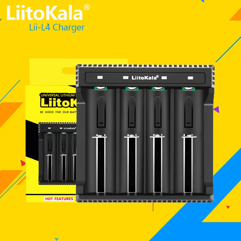 1-5PCS LiitoKala Lii-L4 18650 battery charger for 3.7V 26650 21700 20700 20650 18500 18350 CR123A Rechargeable Battery Charger