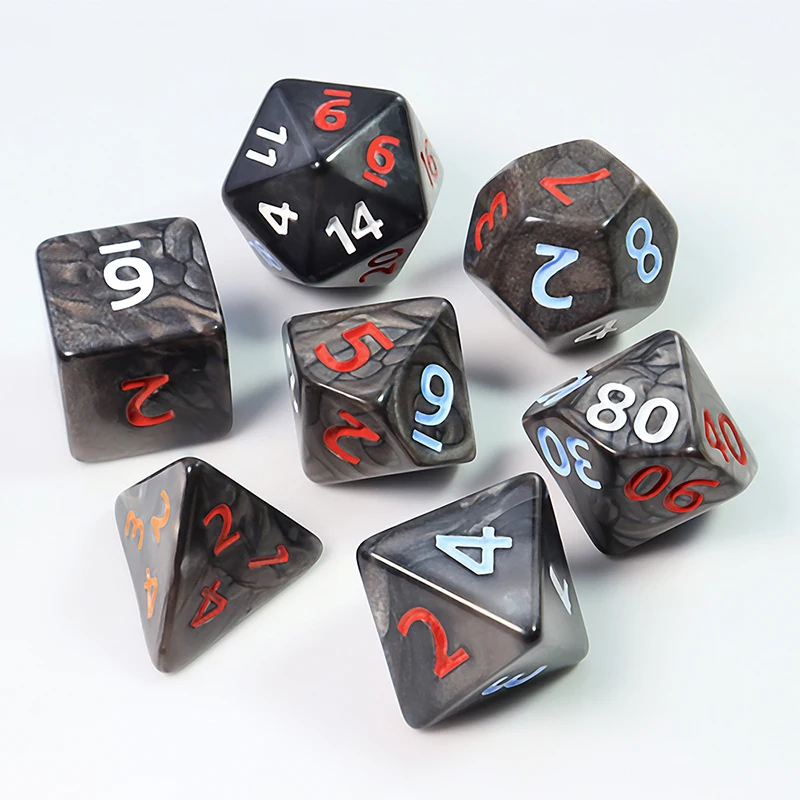 7pcs Polysided Dice Set D4 D6 D8 D10 D12 D20 Board Game entertainment Dice Set