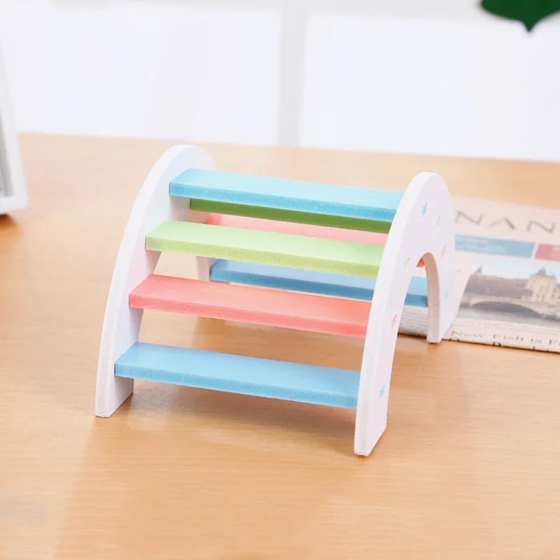 pet Hamster Toys Wooden Rainbow Bridge Seesaw Swing Toys Small Animal Activity Climb Toy DIY Hamster Cage Accessories