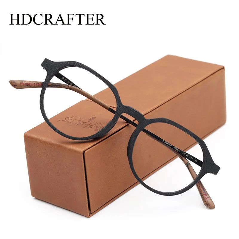 HDCRAFTER Retro Wooden Glasses Prescription Frame Men Optical Eyeglasses Women Eyewear Frames Goggles Computer Spectacles