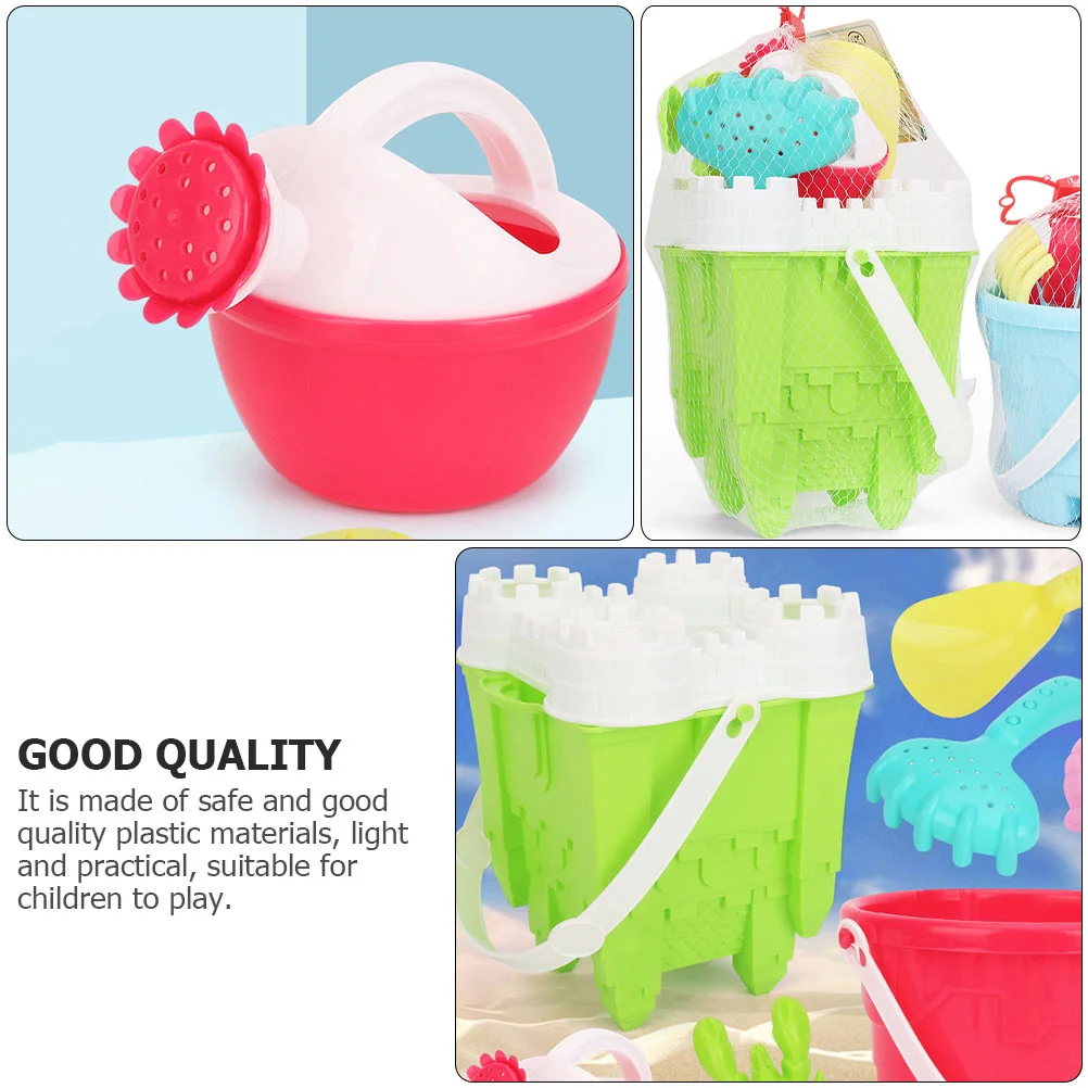 6 Pcs Beach Toy Set for Kids Outdoor Sand Play Plastic Water Toys Dredging Playset Seaside Playing House Toys Safe