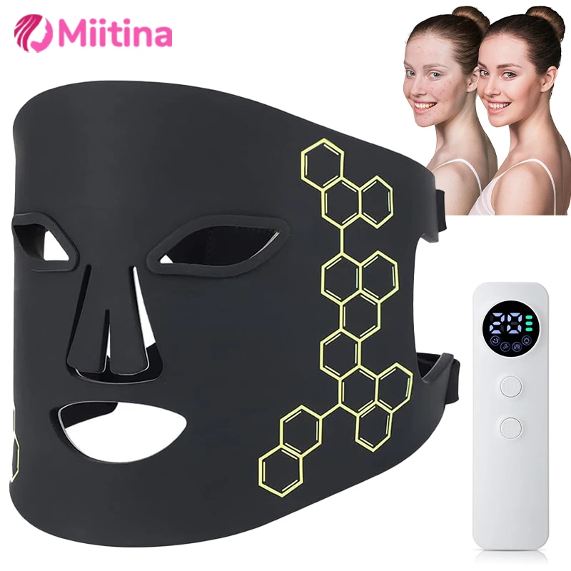 

4 Colors LED Facial LED Mask Rechargeable Photon Therapy Skin Rejuvenation Anti Acne Wrinkle Removal Beauty Mask Skin Brightenin