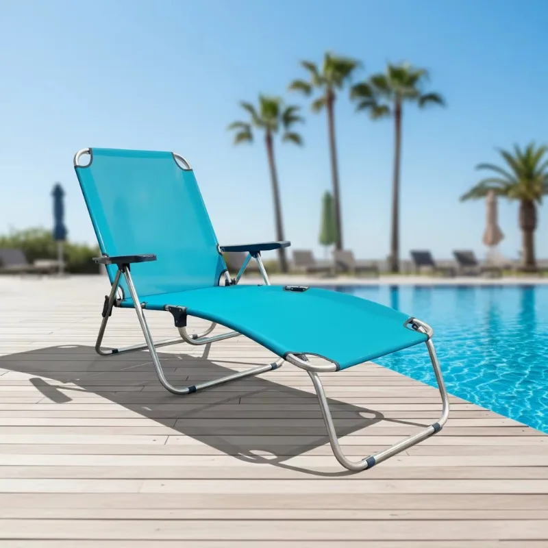 

Недорогая современная портативная раскладная кровать-шезлонг для кемпинга и отдыха на природе