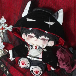 Handmade Gothic European Vampire Devil Count Style Cloak Uniform Suit Cosplay For 20cm Plushie Doll Dress Up Clothes Outfits