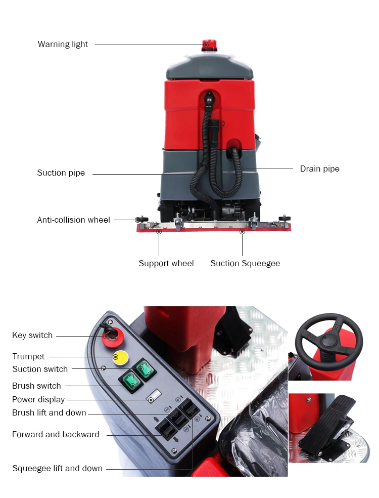 Ride on Floor Scrubbing Machines Tile Cleaning Machine for Sale