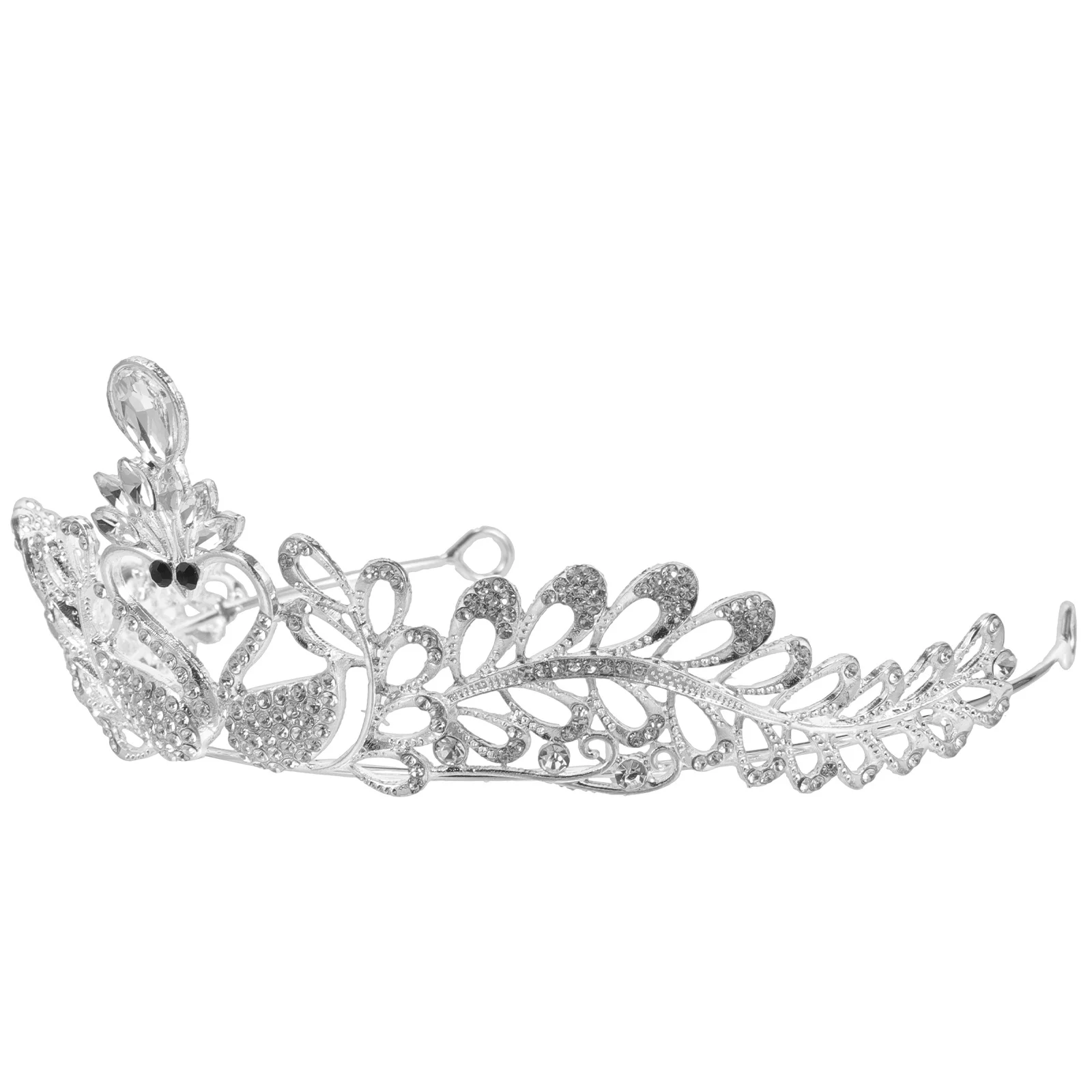 

1Pcs Swan Crown Rhinestone Tiara Bridal Headdress Elegant Wedding Bride Hair Accessory Banquet Party Decor Tiara Crown