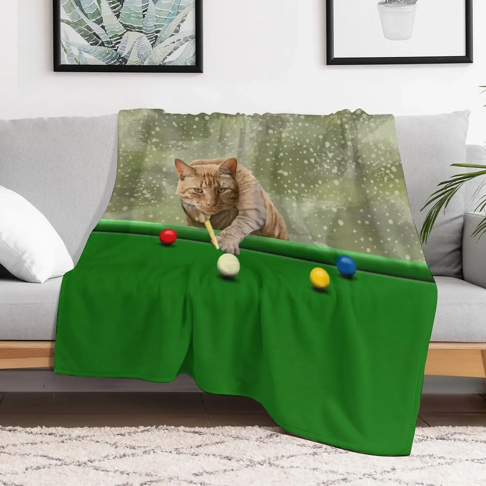 SNOOKER CAT Throw Blanket decorative Plaid on the sofa manga Blankets