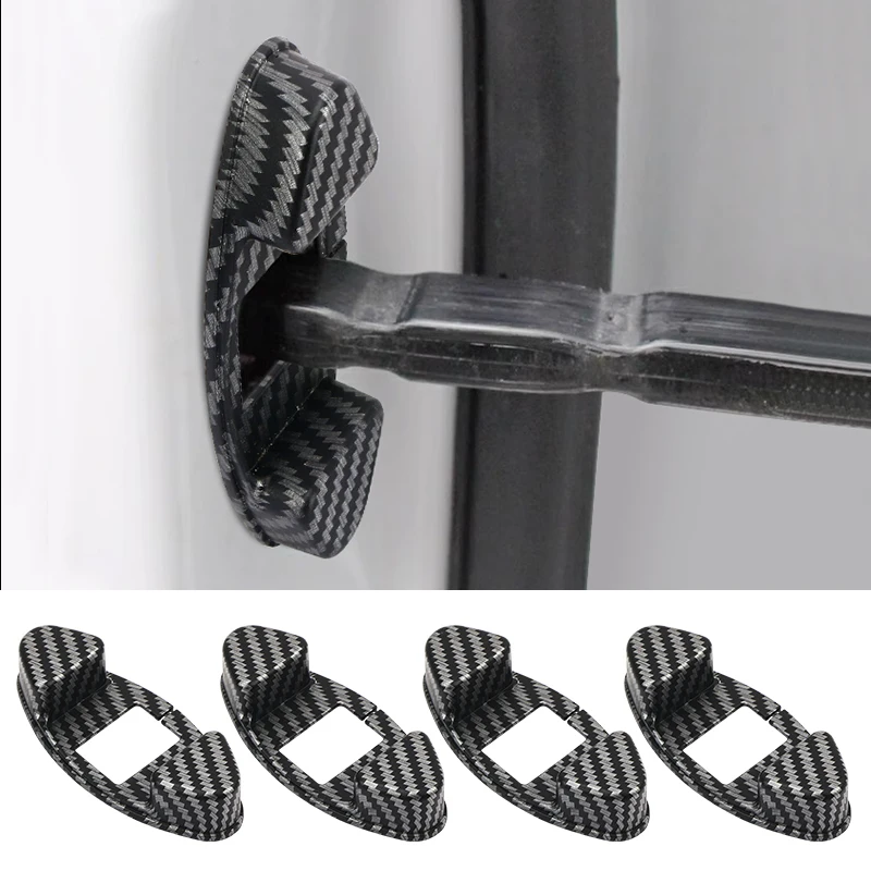 Carbon fiber pattern Door Lock Stopper Limiting Cover for Toyota Rav4 Land Cruiser Corolla Chr C-HR Yaris LC200 Car Styling