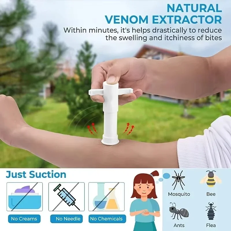 Vacuum Venom Suction Tool Remover Bug Bites Bee Wasp Stings Natural Insect Bite Relief Outdoor Emergency Survival Kit