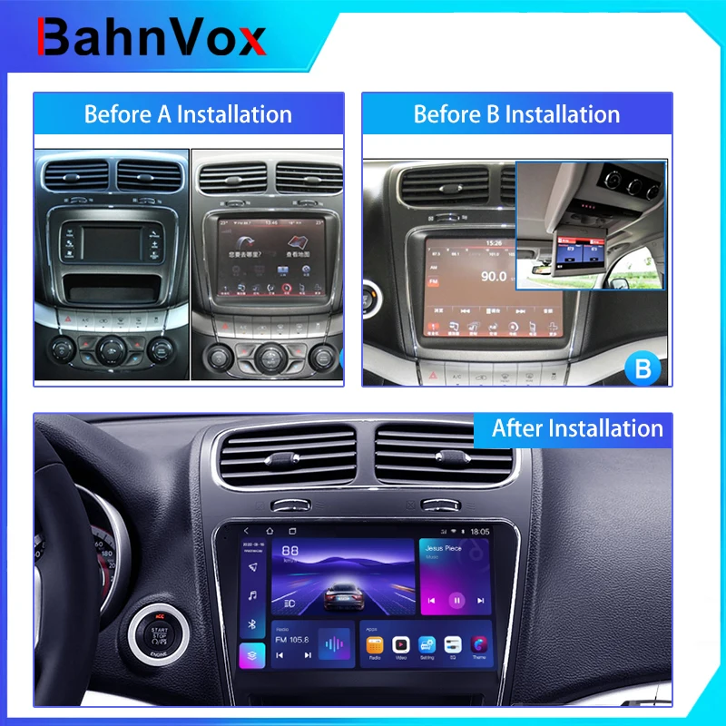 9 inch Android Car Radio frame for Dodge Journey JC 2011 - 2020 2din Stereo GPS Fascia bezel Panel Adapter wire harness view 5