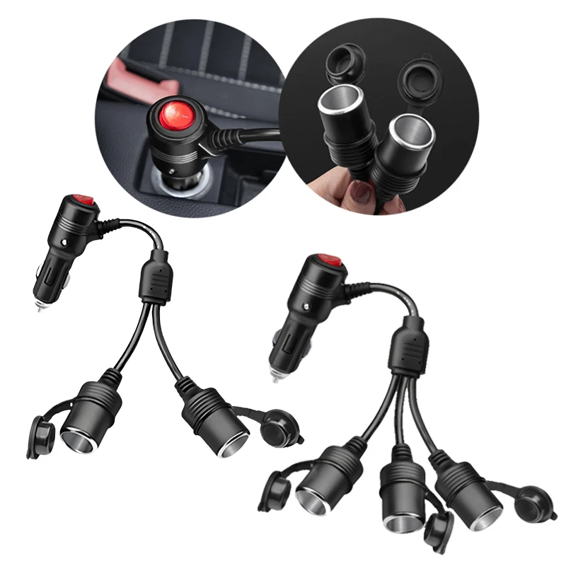 180W Car Cigarette Lighter Splitter 1 Male To 2/3 Female Sockets Fast Charger Power Adapter for DVR GPS Dashcam 12V 24V