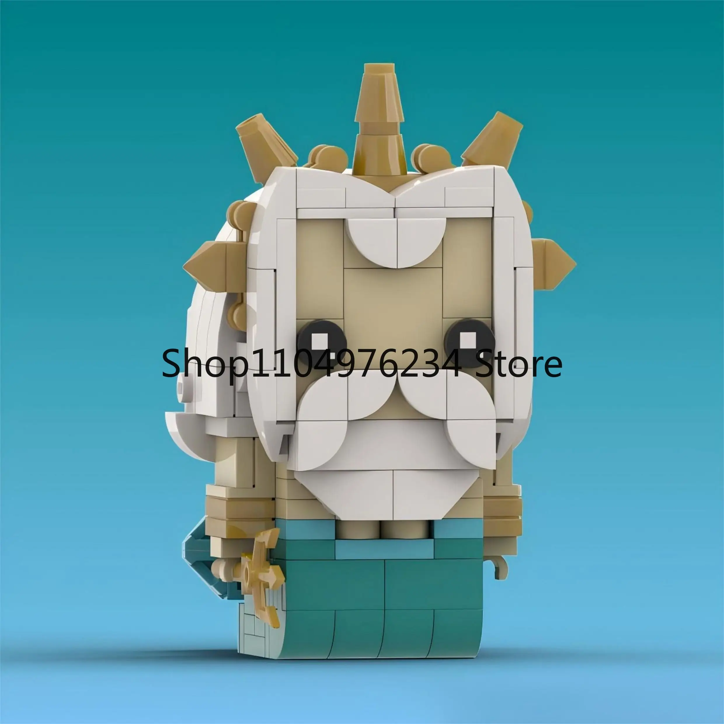 MOC – figurine de dessin animé monde sous-marin, petite sirène Brickheadz, blocs de construction, modèle Puzzle pour enfants, jouets, cadeau d'anniversaire pour adultes