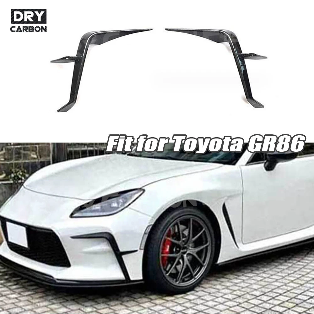 

For Toyota GR86 2022-2023 Real Carbon Fiber Front Bumper Lip Splitters Flaps Apron Front Splitters Canards Car Trims
