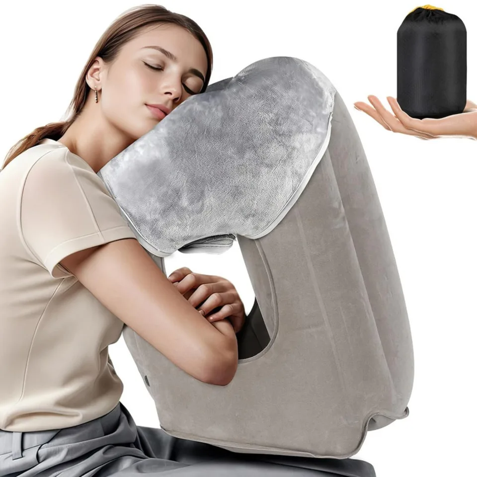 Inflatable Travel Pillow Neck Pillow Inflatable Pillow Portable Travel Pillow Neck Support Pillow Comfortable Supports Head Chin