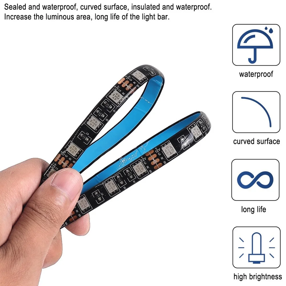 LED Light Strip Designed for KUGOO M4 M4 Pro Scooter 12 cm x 8.2 cm Black ABS Waterproof Multicolor Flashing Decoration