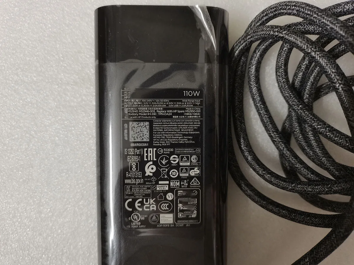 

OEM 20.0V 5.0A 110W USB-C/Type-c AC Adapter M52946-003 M52950-001 TPN-DA24 For HP EliteBook 860 G10 i7 13th Gen 16" Notebook