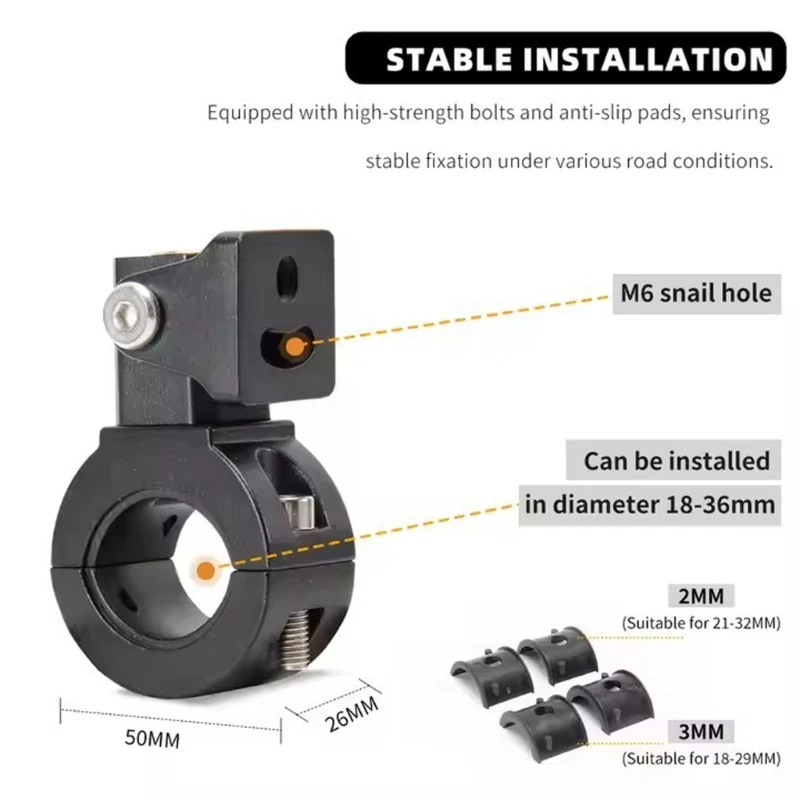  Motorcycle Accessory Led Lamp Holder Spacer Included for 22 to 28mm Handlebars