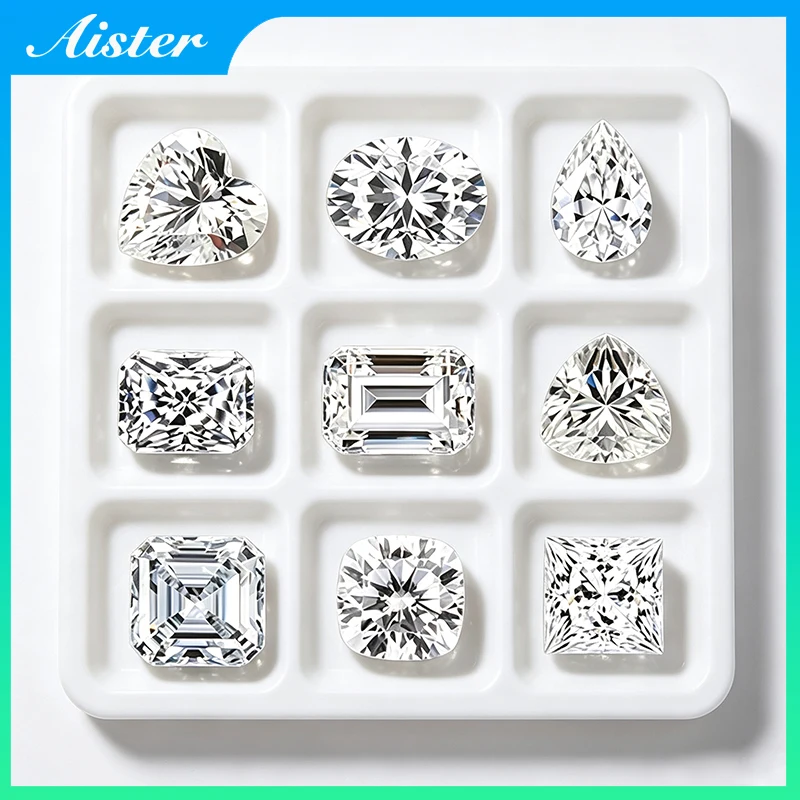 D Color Moissanite Stone Round / Oval / Pear / Radiant / Emerald / Heart / Princess / Cushion / Asscher /Trilliant Cut 1.0-5.0ct