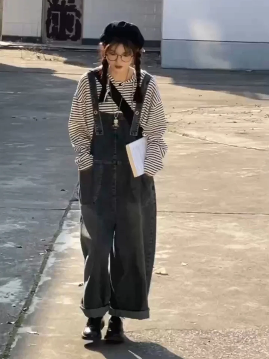 Tute da donna attillate da sera Funzionalità combinata Salopette con scollo all'americana rosa dolce Baggy Allmatch Marrone strappato Cinched