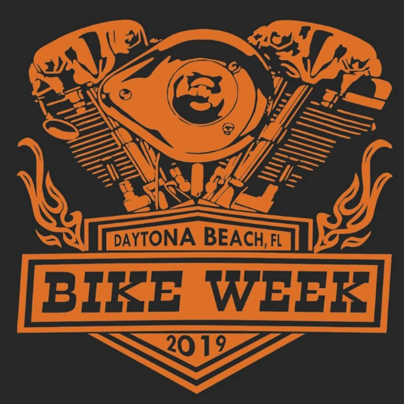 Daytona Beach Bike Week 2019 V-twin Engine T-Shirt 100% Cotton O-Neck Short Sleeve Summer Casual Mens T-shirt Streetwear
