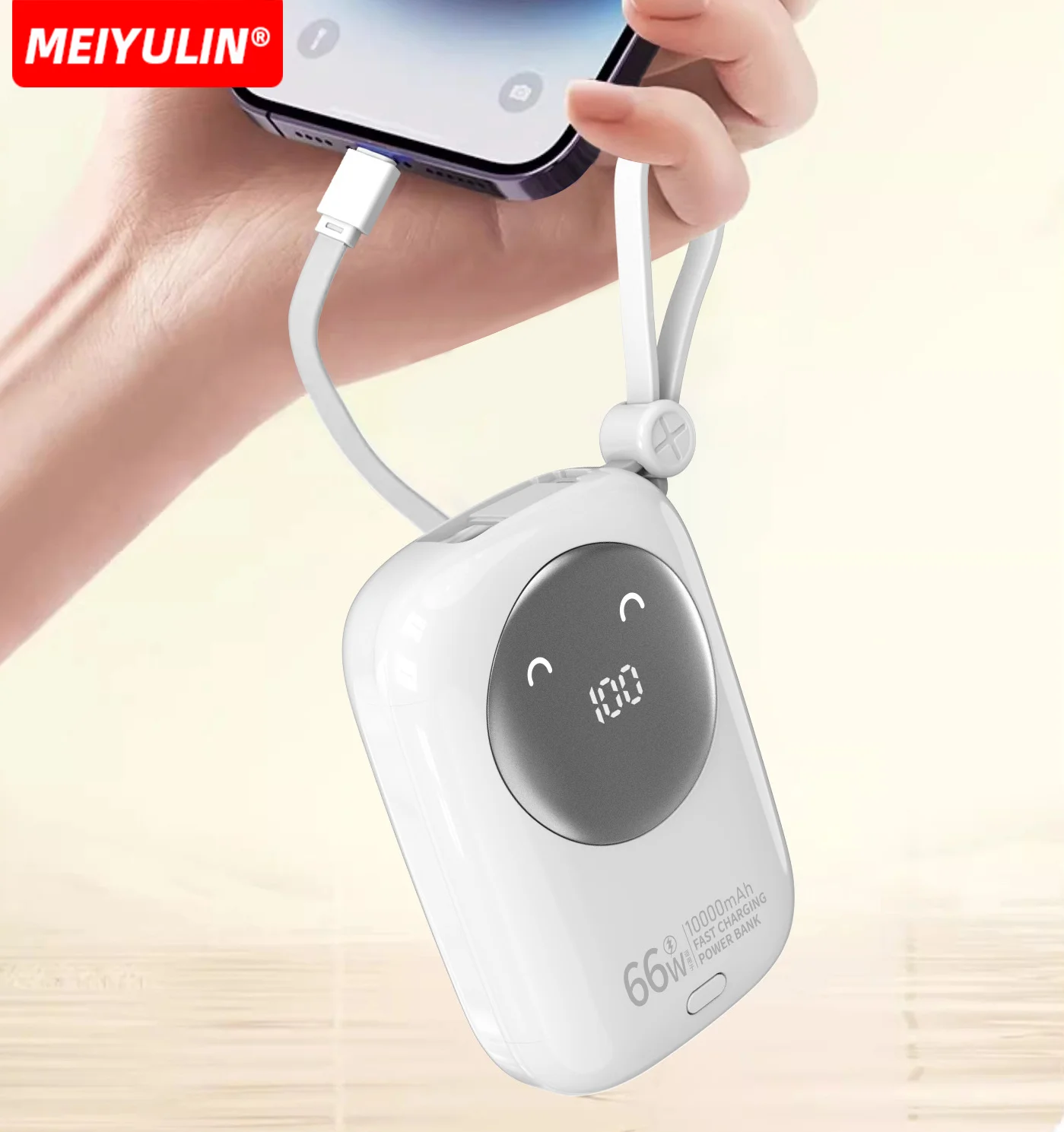 10000mAh Portable Mini Power Bank With Type-C Cable Fast Charging PD20W Mobile External Spare Battery For iPhone Samsung Xiaomi