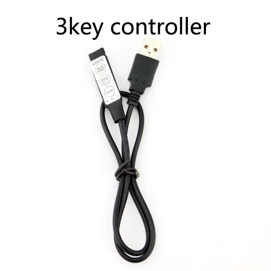 10PCS USB 5V mini 24key RGB LED Controller 3key mini Control Simpl Dimmer for 5050 3528 2835 5V RGB LED Strip Lights 4Pin