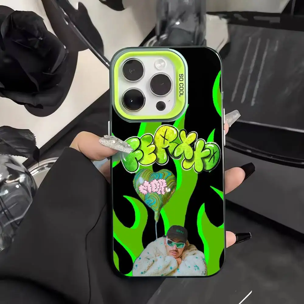 حافظة هاتف Feid Ferxxo SIXDO لهاتف iPhone 16,15,14,13,12,11,Mini,Pro,MAX غطاء مقاوم للصدمات باللون الأخضر غير اللامع