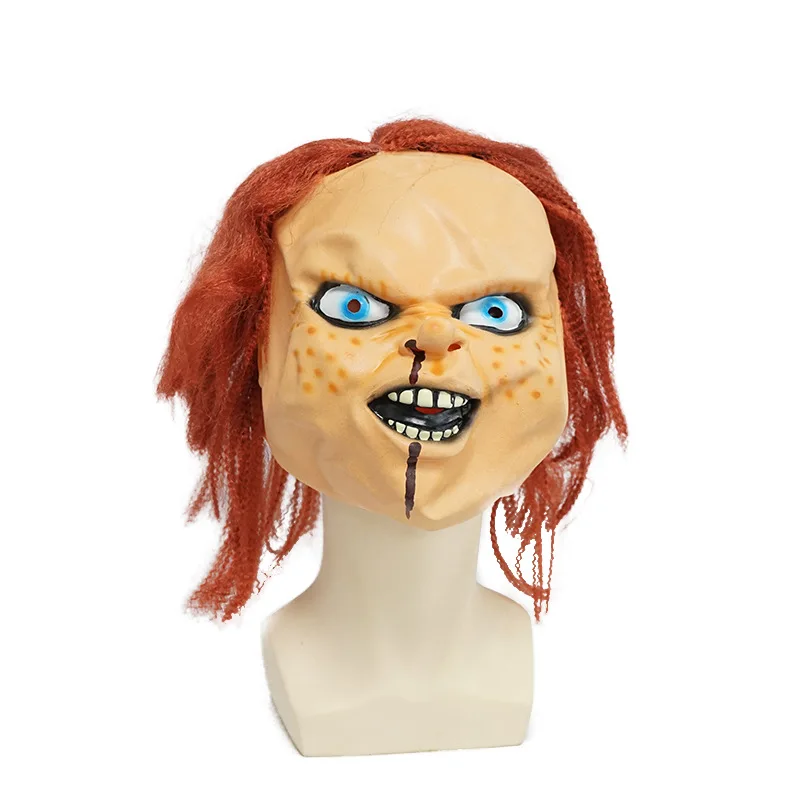 

Child's Play Chucky Latex Mask Horror Prank Head Cover Halloween Masquerade Party Cosplay Costume Props Scary Accessories