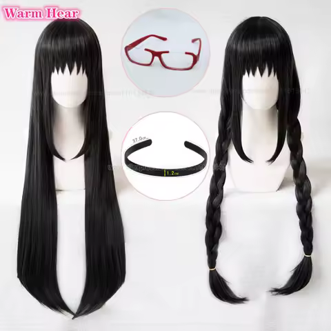 Anime Akemi Homura Synthetic Wig Long Straight Black Cosplay Anime Wigs Heat Resistant Hair Halloween Party Woman Wigs + Wig Cap