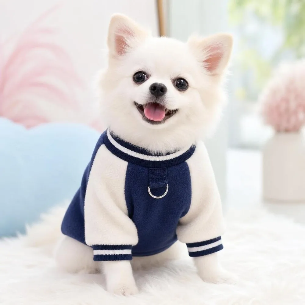 Fashion Autumn Winter Dog Warm Clothes Fleece Windproof Dog Jacket With R-ing Thickened Dog Sport Suit for Small Medium Dog