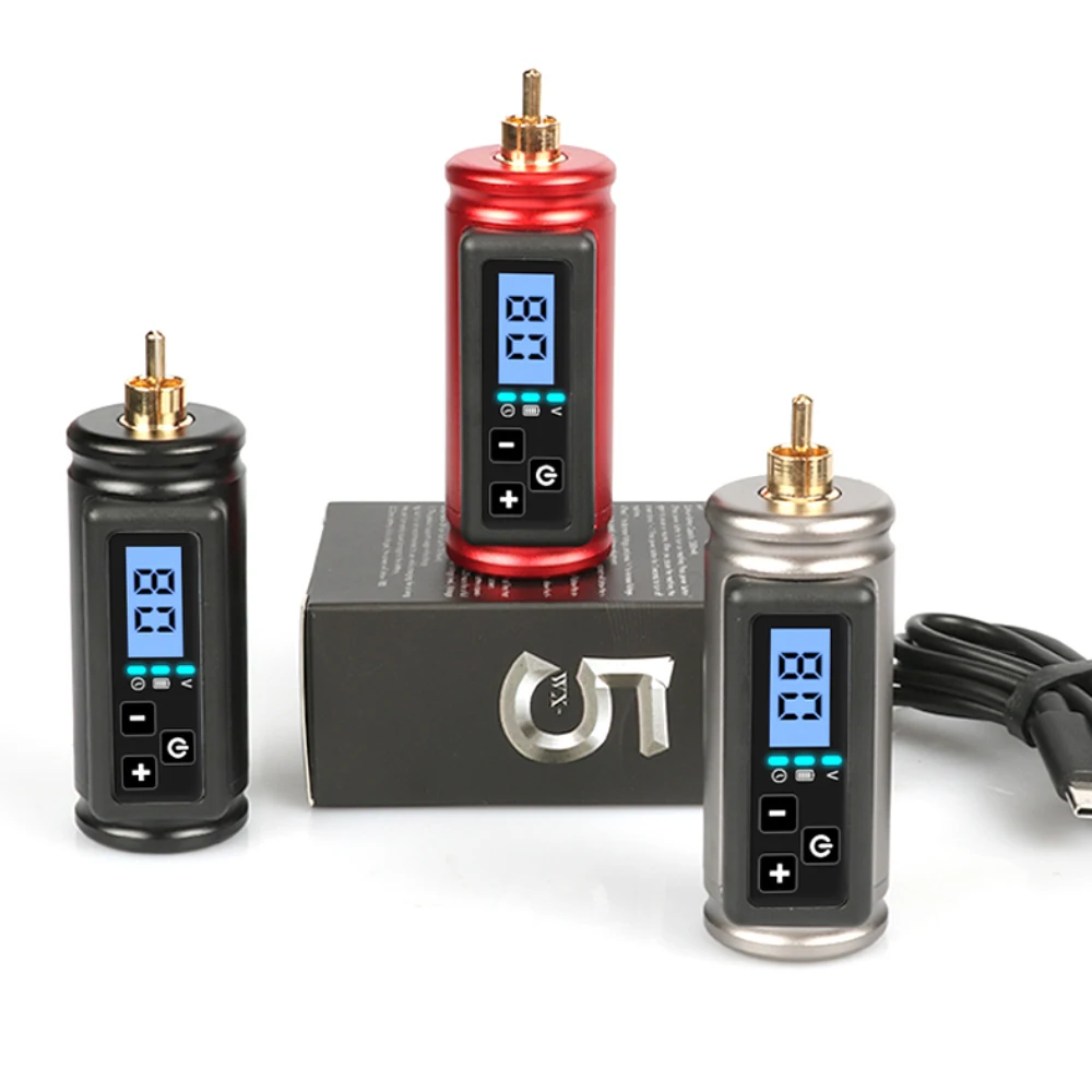 

WX-5 Wireless Tattoo Machine Battery Tattoo Power Supply RCA / DC Jack Optional Digital LCD 1500mAh Adjustable Voltage Battery