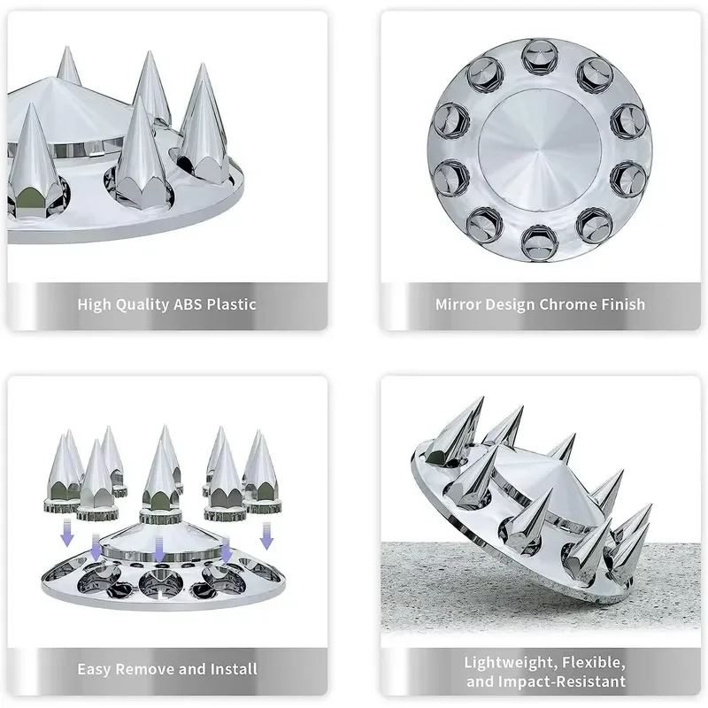 33mm Thread-On Pointed Axle Cover Combo Kit With Spike Nut Cover