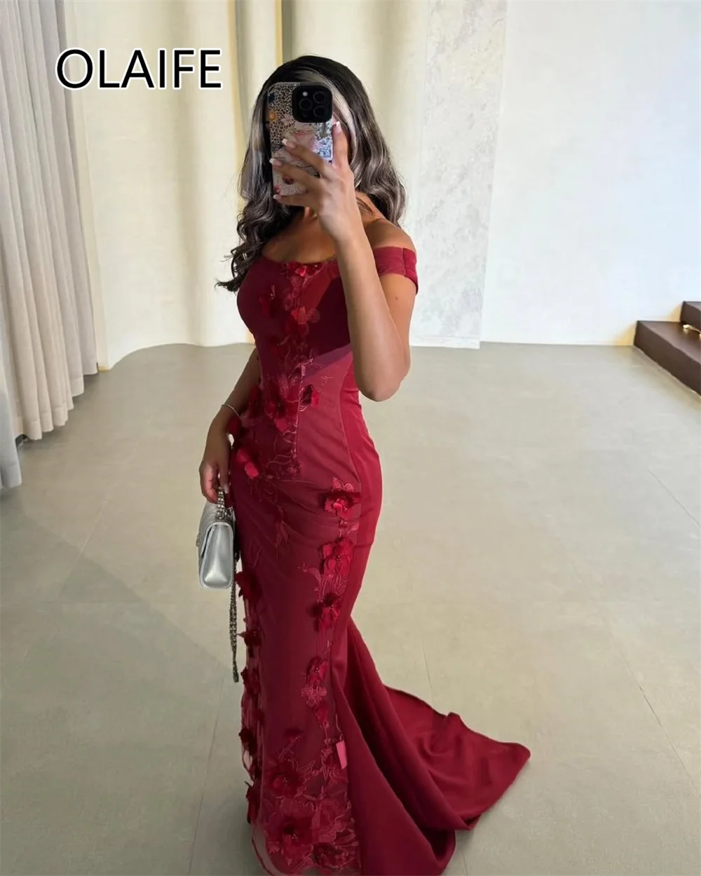 サテンの花嫁介添人ドレス,ボートネック,アップリケ付き,セクシーなレースのシース,スイープバック,アラビア語のイブニングドレス,カスタマイズ