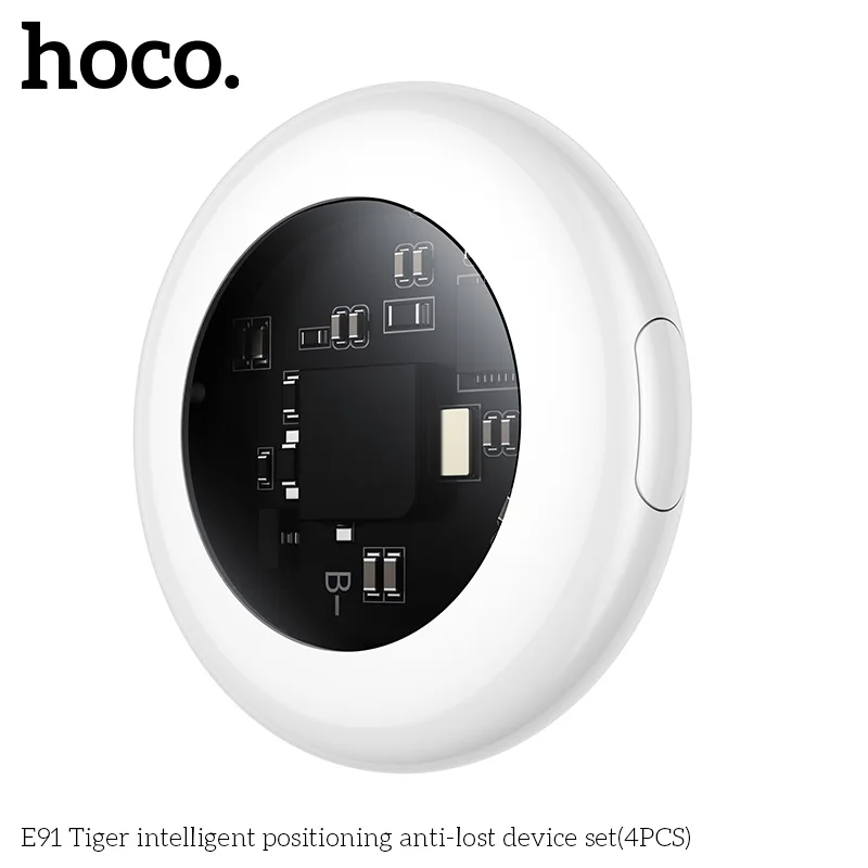 HOCO Tracker Anti-smarrimento 4 Pezzi per Apple AirTag, Compatibile con IOS Find My, Localizzatore GPS Bluetooth per Bagagli e Chiavi con Custodia