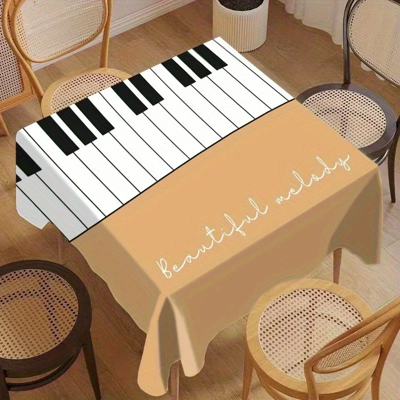 1 piece of piano melody tablecloth | Black and white piano keys + 