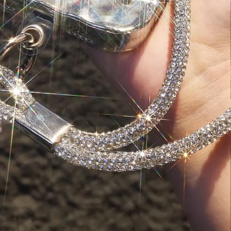 

Luxury Mobile Phone Crystal Wrist Straps Glitter Rhinestone Phone Lanyard Keychain Hanging Anti-lost Rope