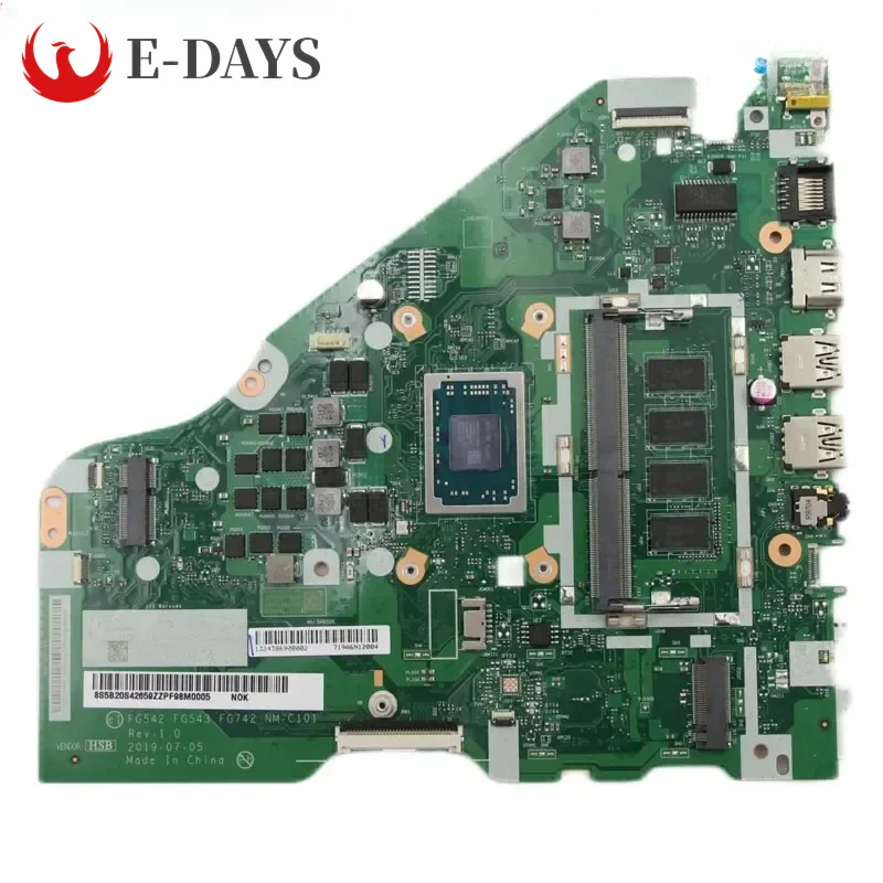 

For Lenovo V155-15API Laptop Motherboard NM-C101 Notebook Mainboard with CPU AMD R3-3200U 4G RAM DDR4 100% Tested Ok