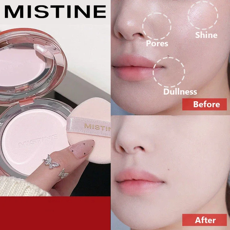 Mistine Face Powder Makeup Velvet Fusion Pressed Powder Setting Oil Control Holding Makeup Brightening Compact Foundation