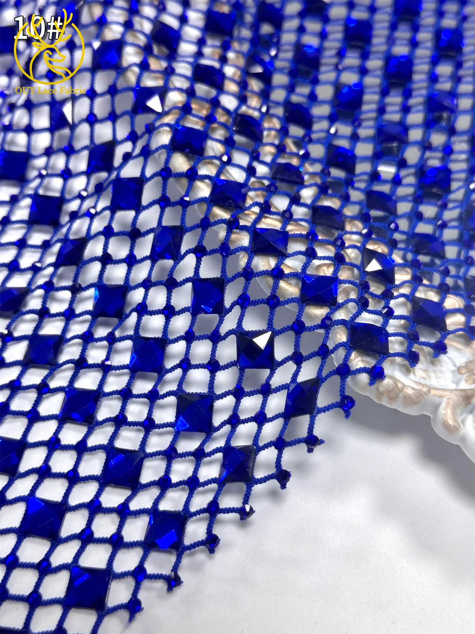 Luxuriöse High-End Abendkleider für Damen aus französischem Juwelen-Stretchstoff 2026 – Hochwertige afrikanische Glasrhinestone-Spitzenstoffe – Detail 14