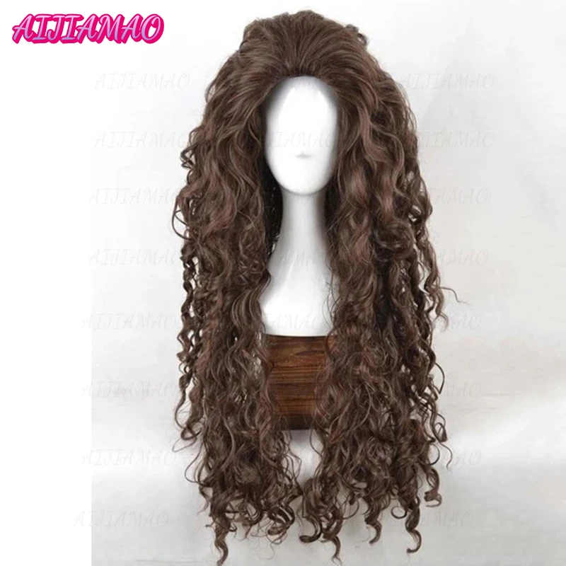 

Movie Film Character Bellatrix Lestrange Cosplay Wig Long Brown Curly Heat Resistant Synthetic Hair Costume Wigs + Wig Cap