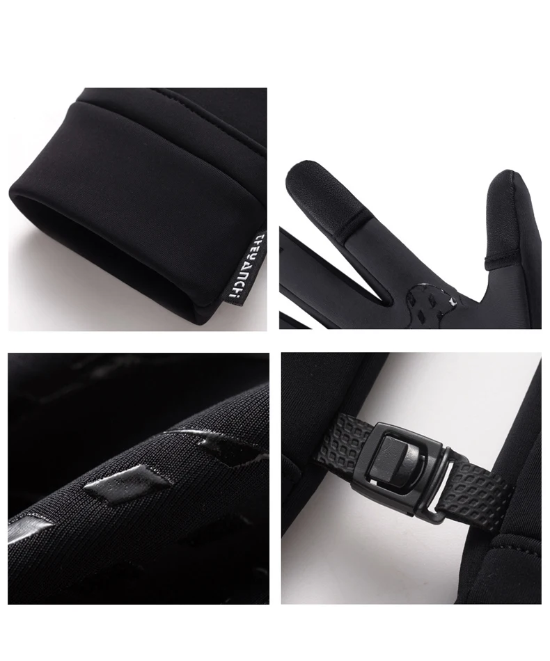 Winter Warme Touchscreen-Handschuhe Outdoor Winddichte Kälteschutz-Handschuhe Herren Radfahren Angeln Ski Handschuhe – Detail 9
