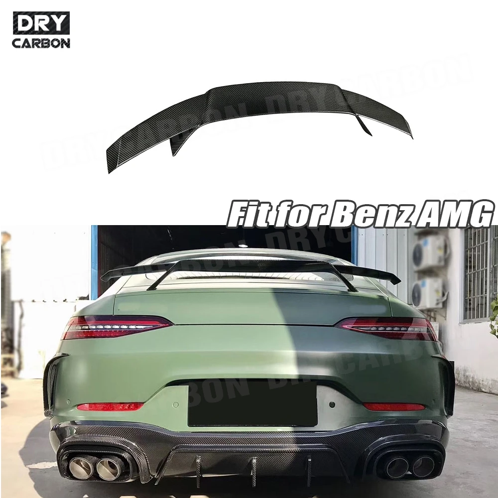 

Dry Carbon Fiber Rear Spoiler Boot Tail Wings For Mercedes Benz AMG GT50 GT53 GT43 2019 2020 FRP B Style Racing Spoiler