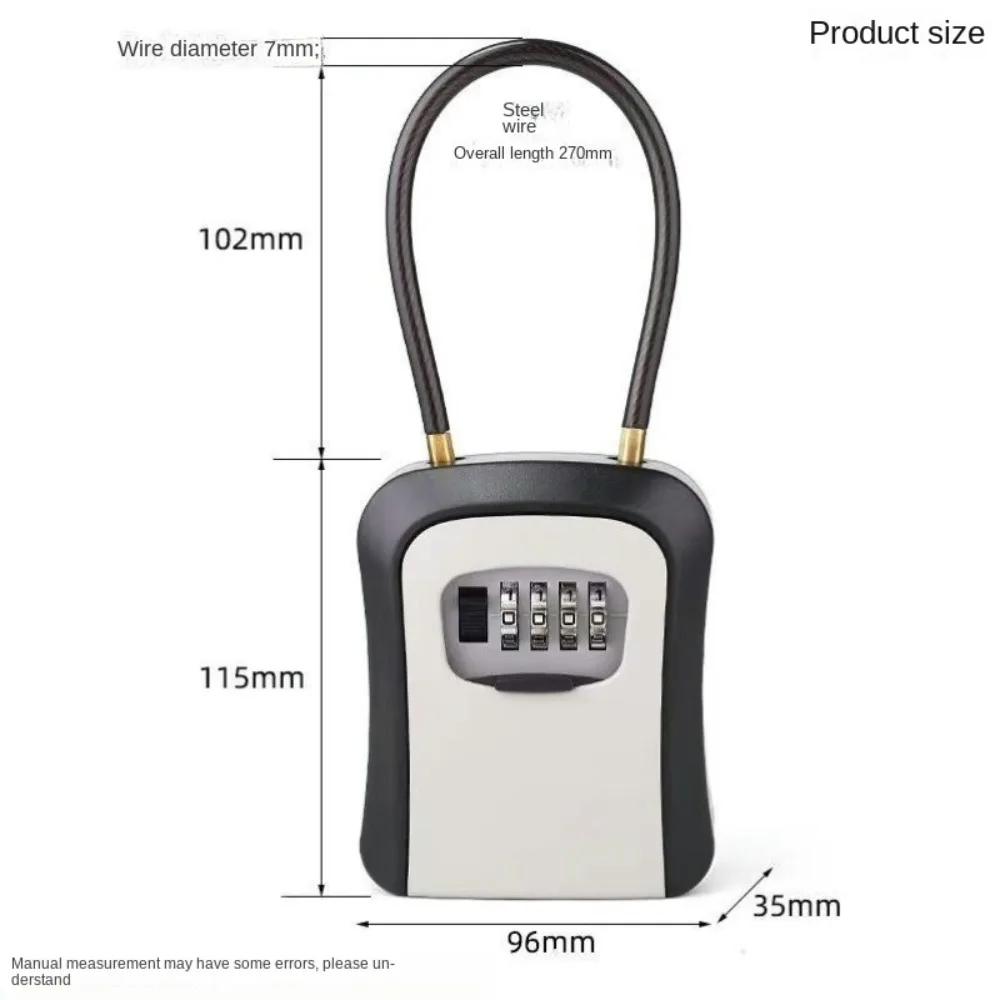 Custodia per chiavi in filo di acciaio resistente, impermeabile, codice a 4 cifre, password, scatola per chiavi, design sospeso, per la sicurezza domestica