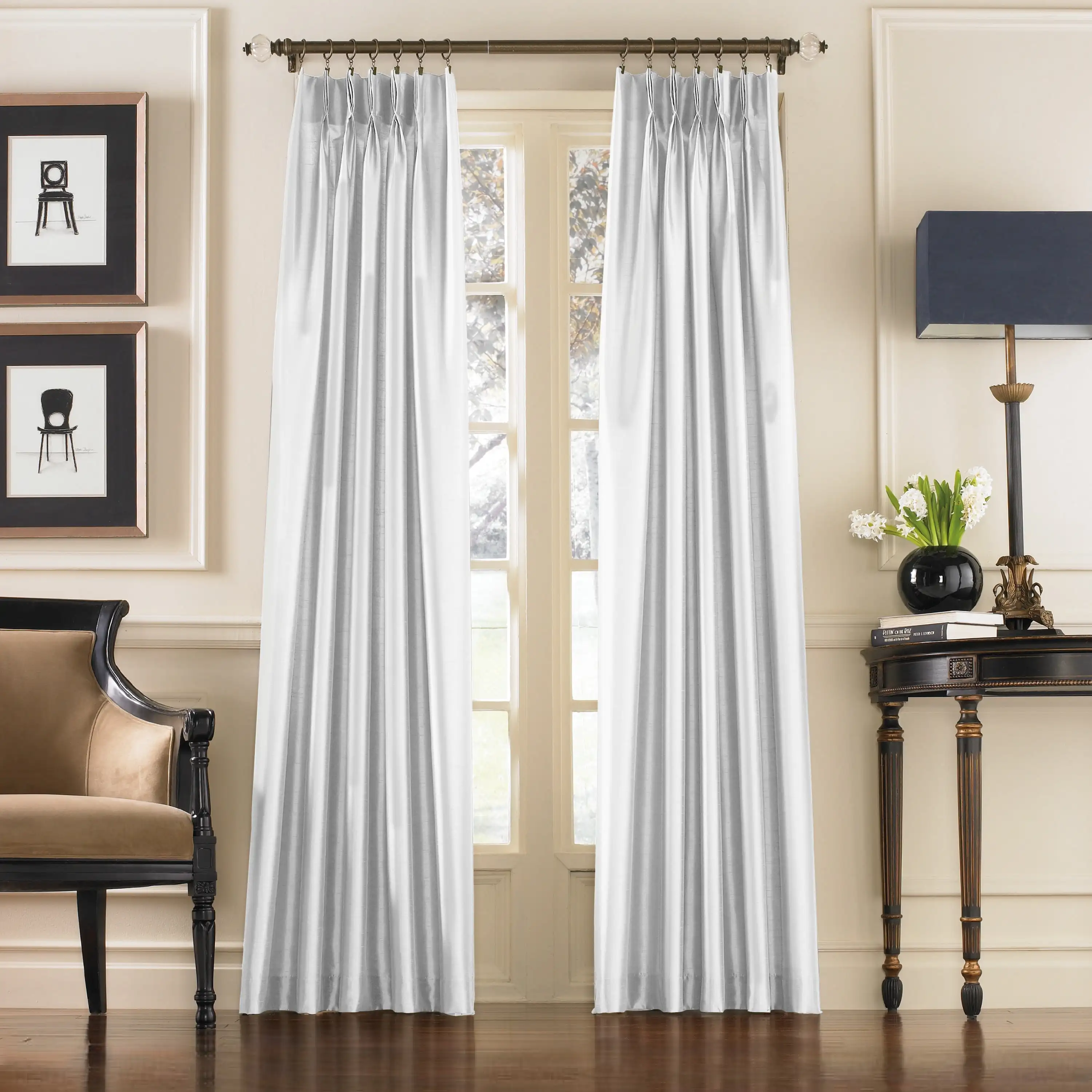 Marquee 95 Single Panel Curtain, White, Adult