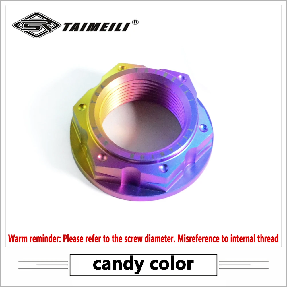 TAIMEILI Titanium alloy fancy nut m22x1.5/1.0mm m24x1.5 s1000 RR Sanyang TMAX560  motorcycle rear axle nut 1pcs