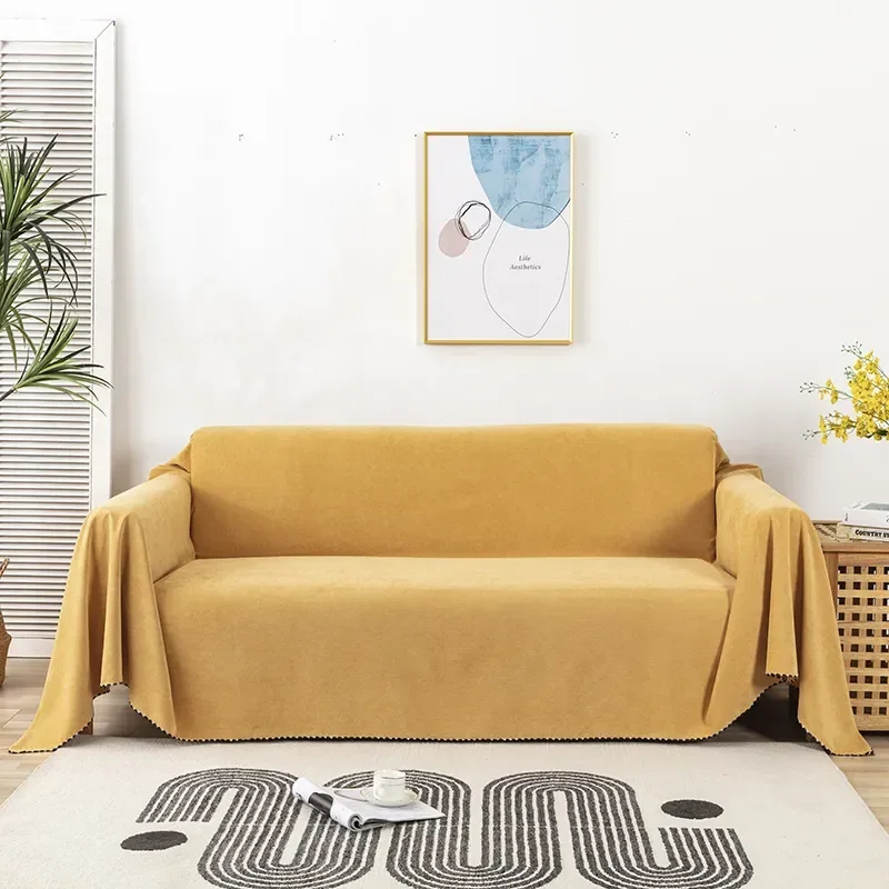 Waterproof Sofa Blanket Multipurpose Solid Color Furniture Cover Durable Fabric Dust-proof Anti-scratch Home Living Room Decor